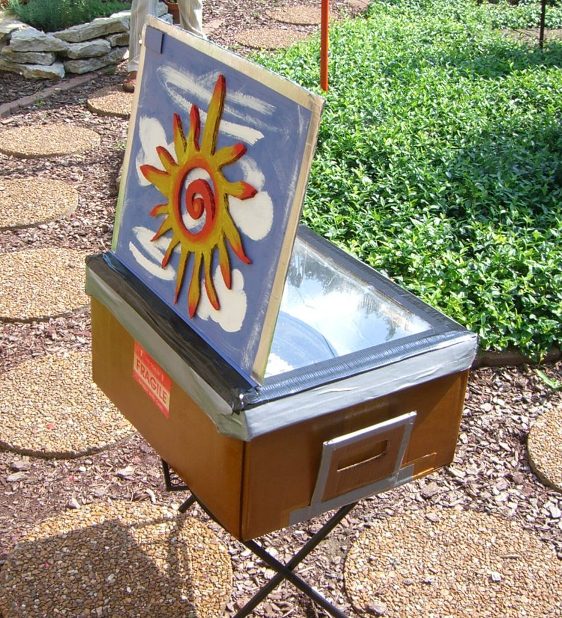My solar cooker at work