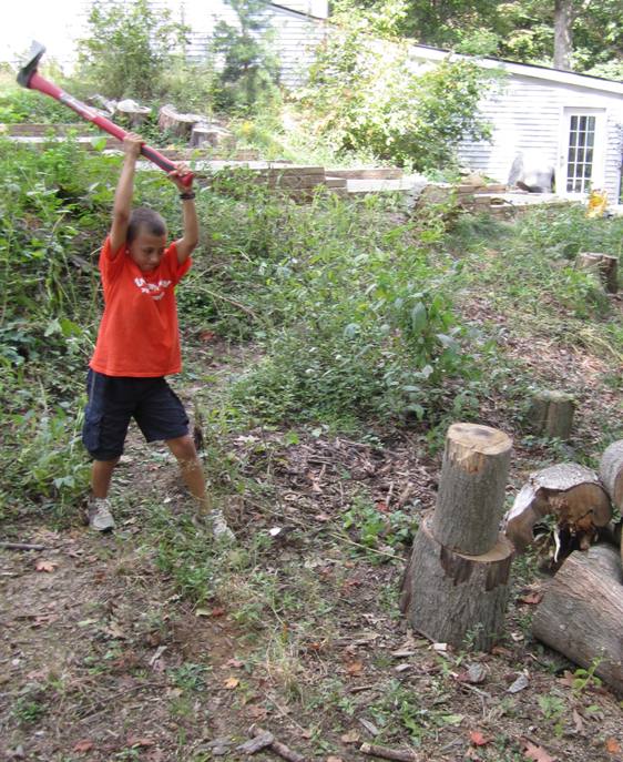 Demonstrating wood splitting
