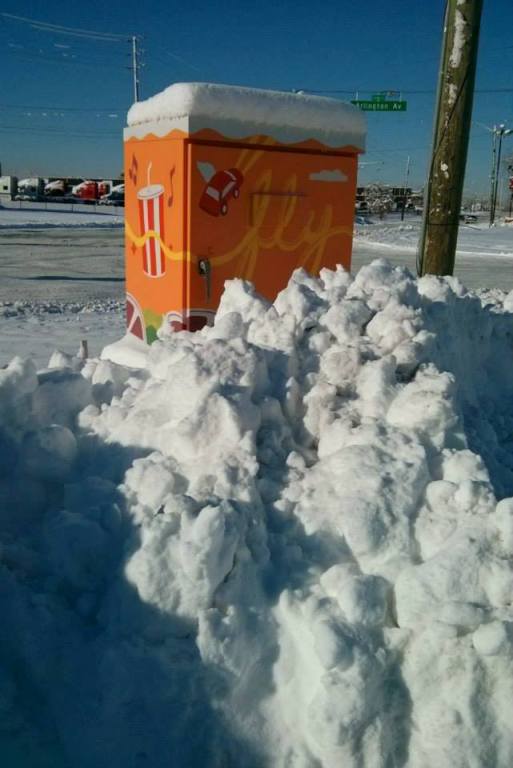 Signal box in Arctic Vortex aftermath