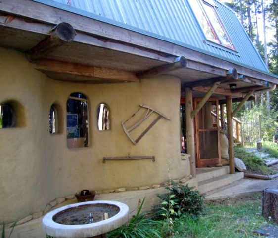 Example of a finished cob house (actually this one's a hybrid).