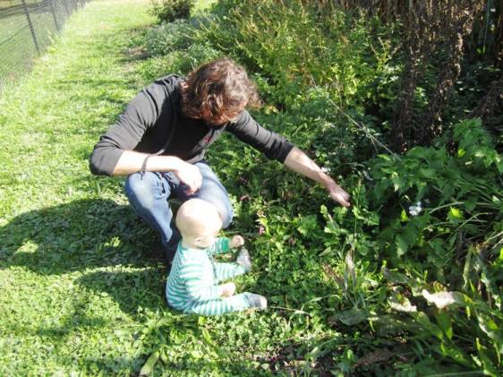 Herbalist and son showing us medicinal herbs