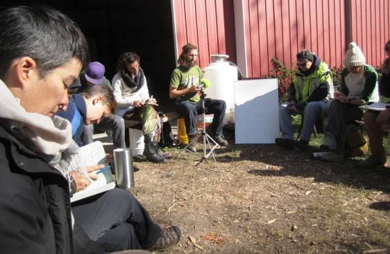 Cultivation workshop at the Radical Mycology Convergence (an event that one organizer likened to "the fruiting body of a mycelial network.")
