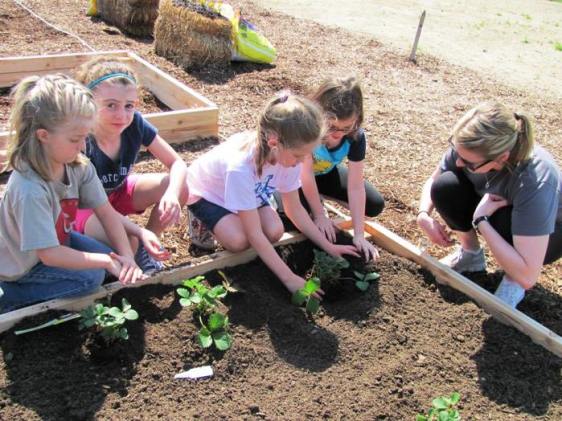 Planting garden at Avon Outdoor Learning Center