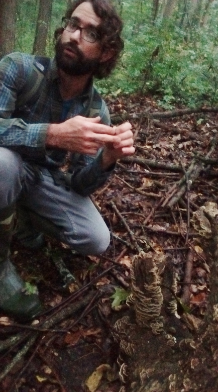 Greg with promising fungal find